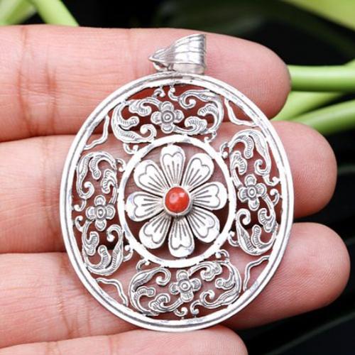 Handmade Tibetan Stirling Silver Pendant