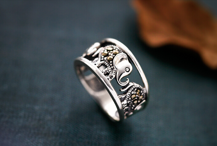 925 Sterling Silver Elephant Ring - Wishbop.com