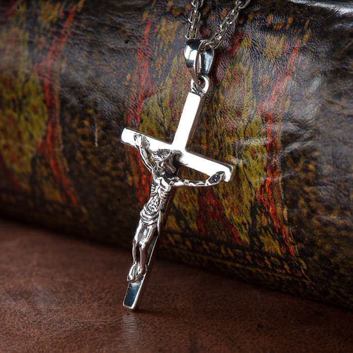 925 Silver Jesus Christ Suffering Cross 